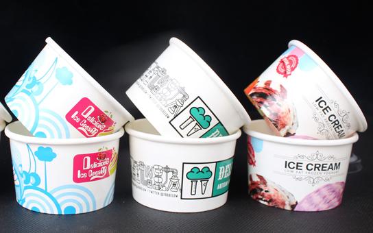 Eingebrannte 500ml nehmen Eiscreme Gelato Papierschalen weg