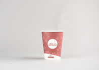 Recyclable 12oz Disposable To Go Coffee Cups With Plastic Cover , Red Color