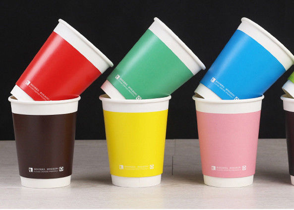 Branded Paper Disposable Cups For Coffee / Tea / Milk , Coffee Takeaway Cups