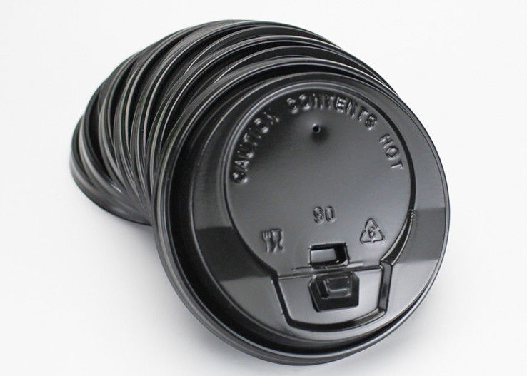 80mm 90mm black Paper Cups Lids , Custom Printed Disposable Coffee Cups