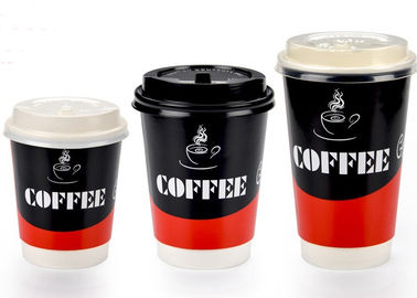 China Zwei Wand-Papiertrinkbecher für Café-Geschäft, Mitnehmerkaffeetassen mit Deckeln usine
